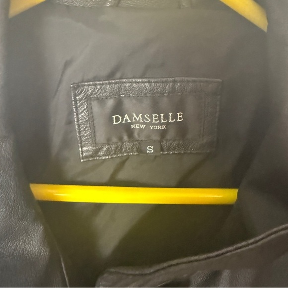 Damselle Vintage Leather jacket long trench duster flared swing style - Picture 3 of 10